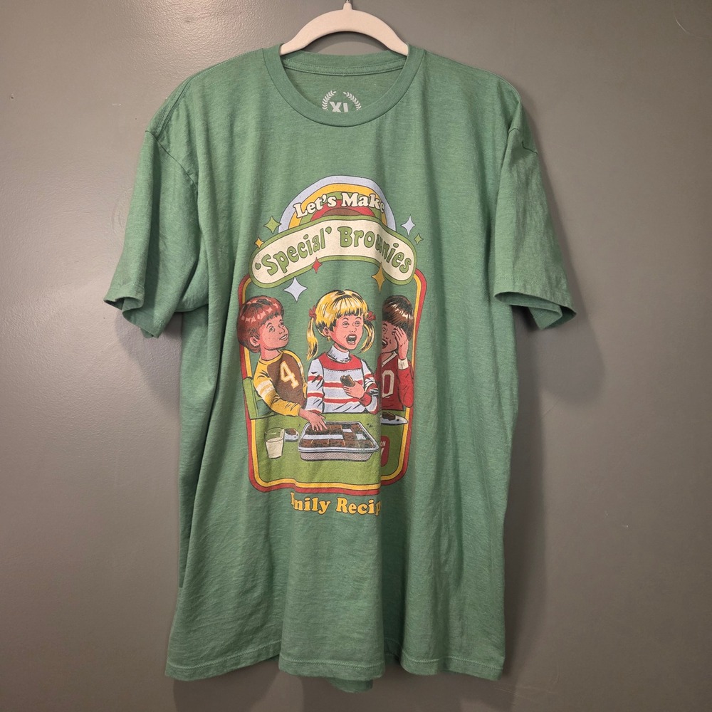 Let's Make Special Brownies Family Recipes Graphic T-Shirt Men's Size XL